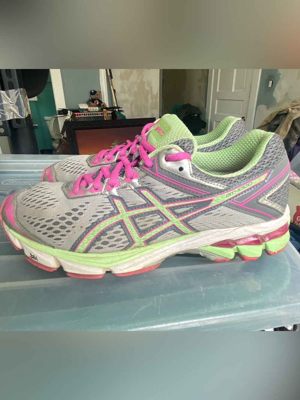 ASICS T5A7N Women's GT-1000 Running Shoe Silver/Pistachio/Pink Glow US 8